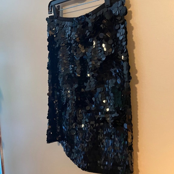 Bloomingdale's Women's Sequined Fully Lined Side Zip A-Line Black Size 4 - Picture 3 of 11